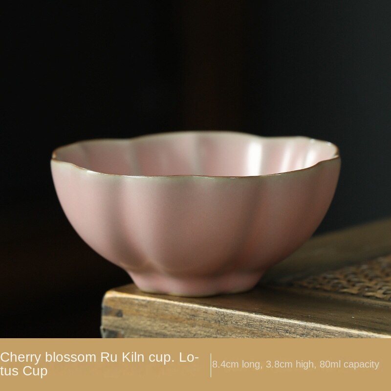 Cherry Blossom Ru Ware Tea Cup