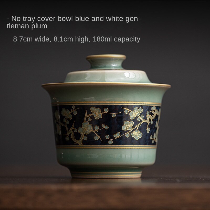 Chinese Style Gold-Painted Anti-Scald Gaiwan