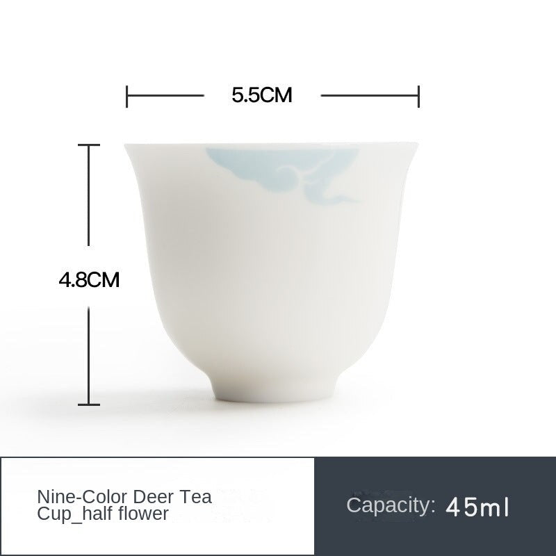 Hand-Painted Lotus Ceramic Tea Cup