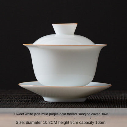 Sweet White Egg-Shell Ceramic Gaiwan