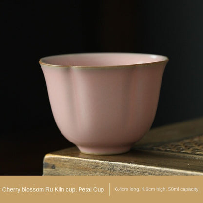 Cherry Blossom Ru Ware Tea Cup