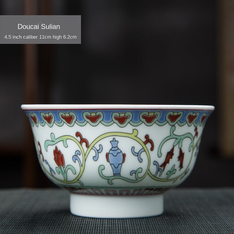 Handcrafted High-Temperature Porcelain Doucai Bowl