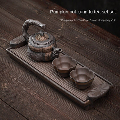 Gilding Pumpkin Loop-Handled Teapot