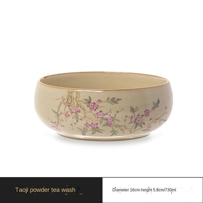 Beige Ru Ware Porcelain Tea Jar Large Tea Wash Basin