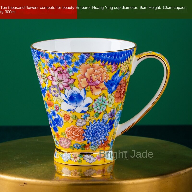 Gold-Painted Enamel Color Noble Bone China Coffee Cup