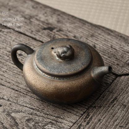 Japanese Style Handmade Retro Gilding Teapot