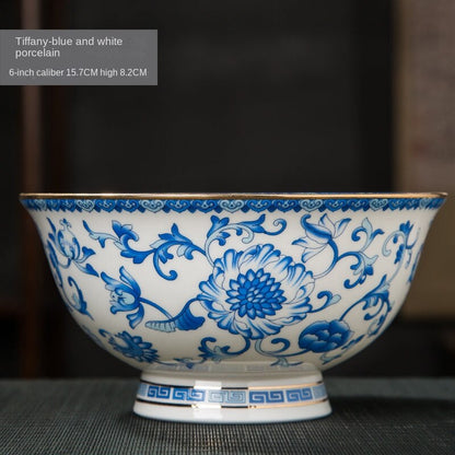 Court Style Jingdezhen Enamel Color Ceramic Noodle Bowl