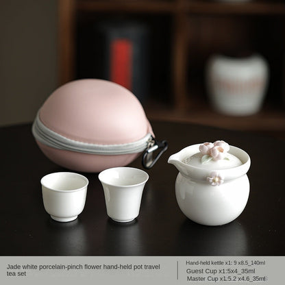 Portable Handmade Pinch Flower Tea Set