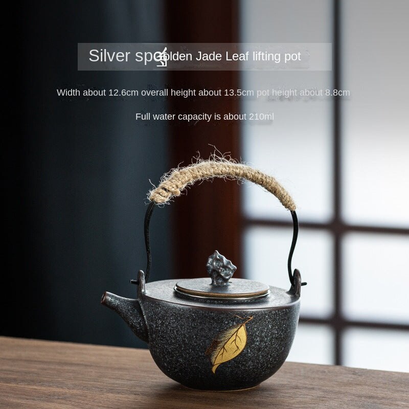 Silver Spot Beam Pot Japanese Retro Stoneware Teapot