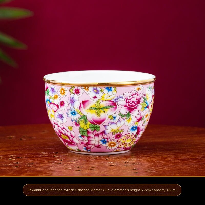 Gold Painted Flowers Enamel Color Noble Bone China Cup