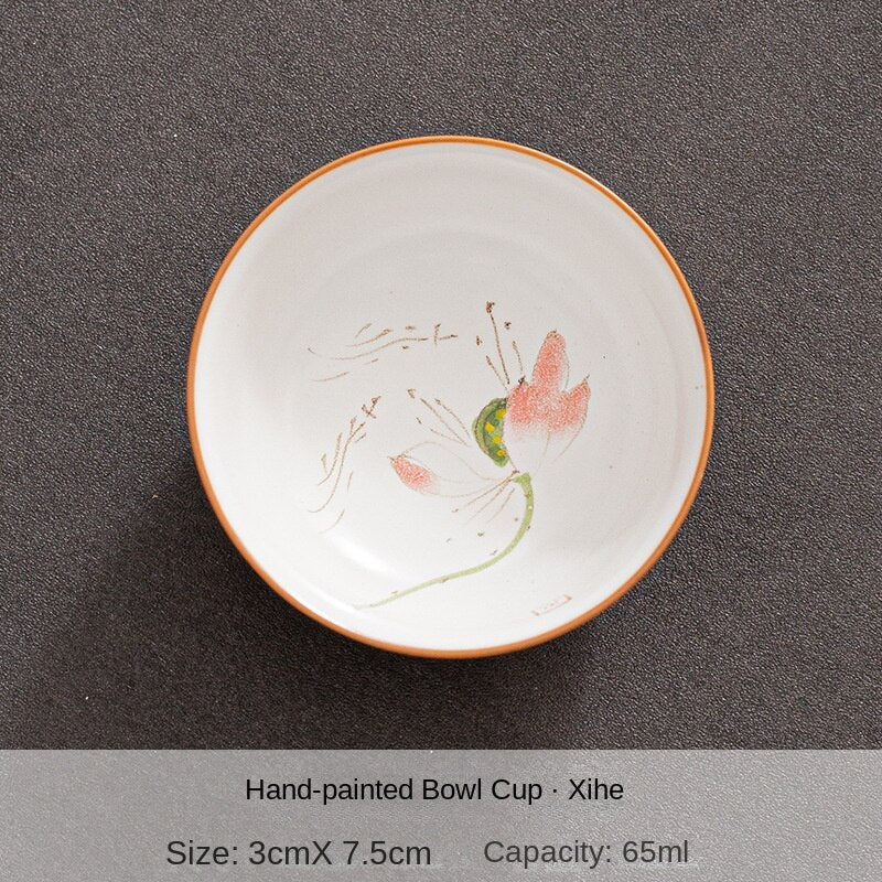 Hand-Painted Porcelain Tea Appreciation Cup
