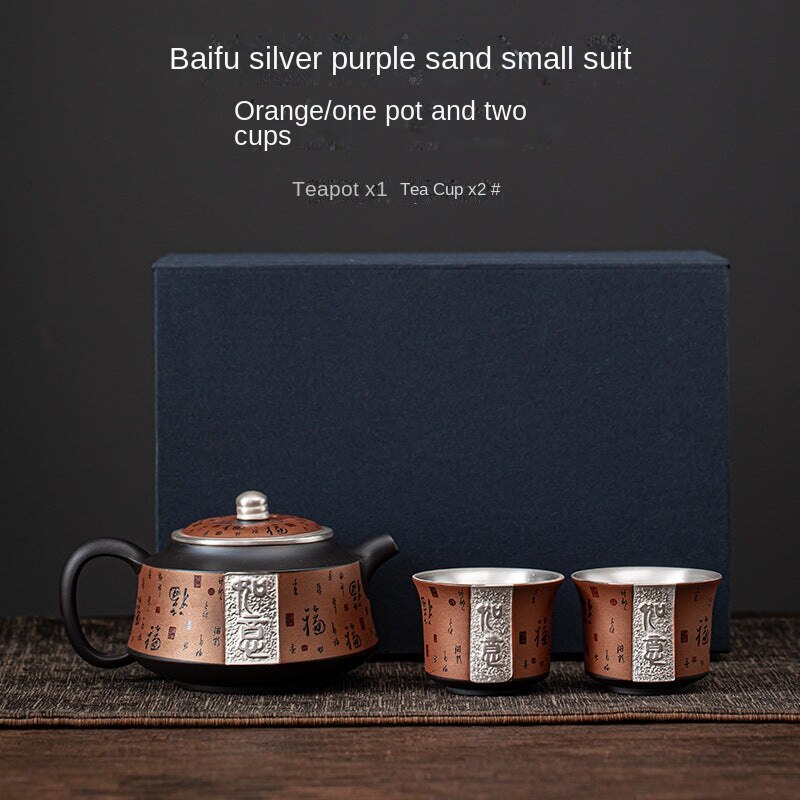 Purple Sand Silver Gilded Tea Set Mini Set