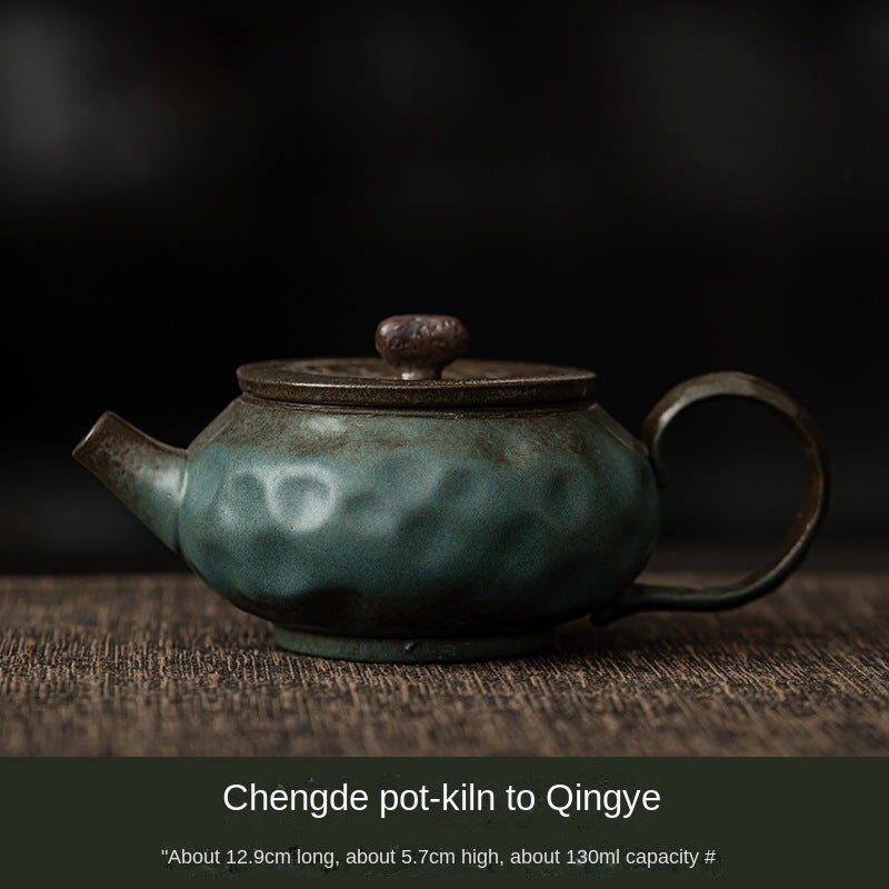 Japanese Style Handmade Kiln Baked Qingye Teapot