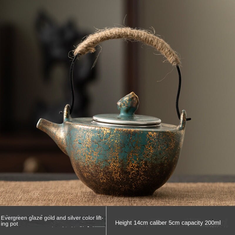 Fireplace Gold and Silver Teapot