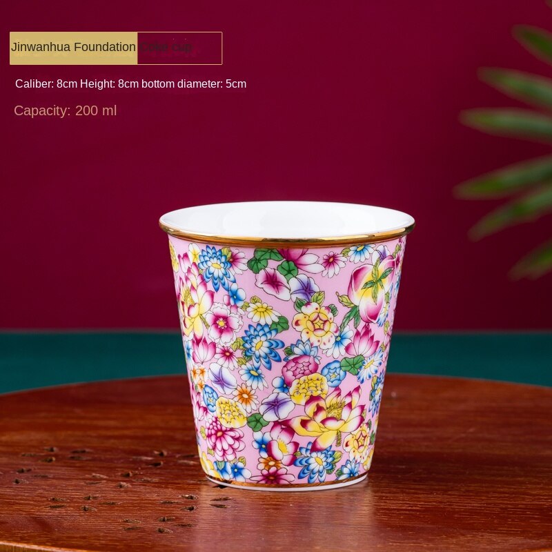 Gold Painted Enamel Color Noble Bone China Tumbler Cup