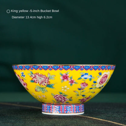Ceramic Enamel Painted Rain-Hat Shaped Bowl
