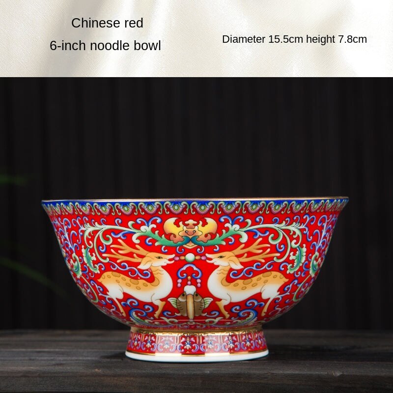 Jingdezhen Enamel Bone China Household Bowl