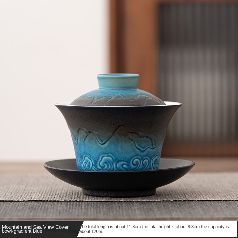 Mountain and Sea View Gradient Gaiwan