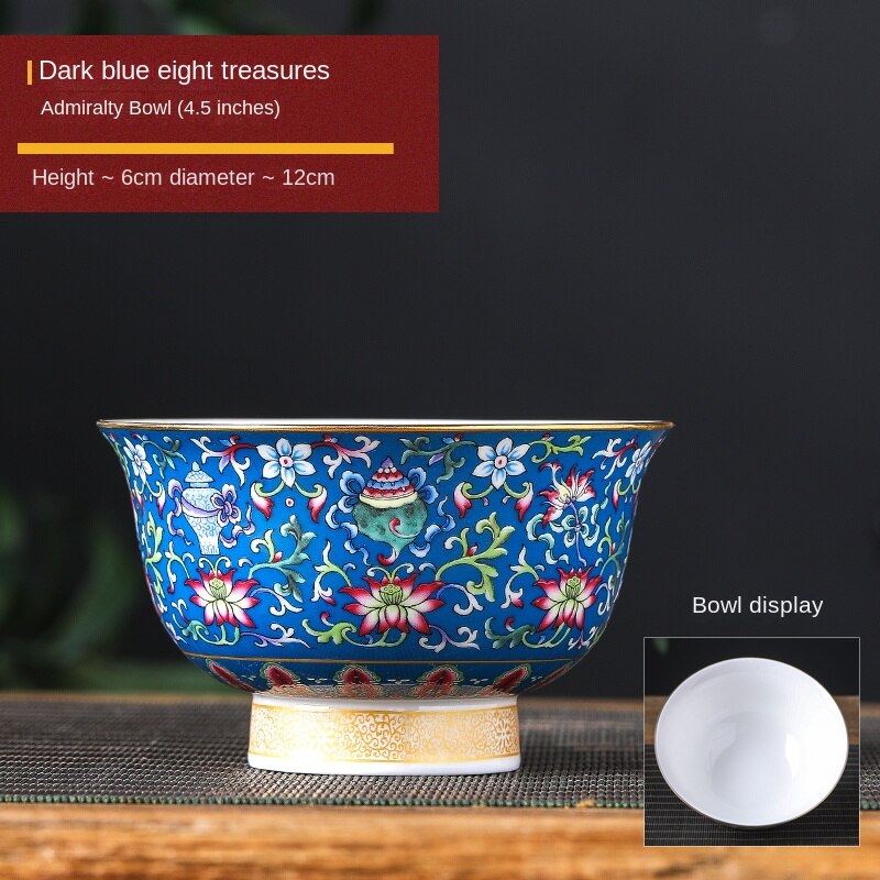 Gold Painted Enamel Color Noble Bone China Bowl