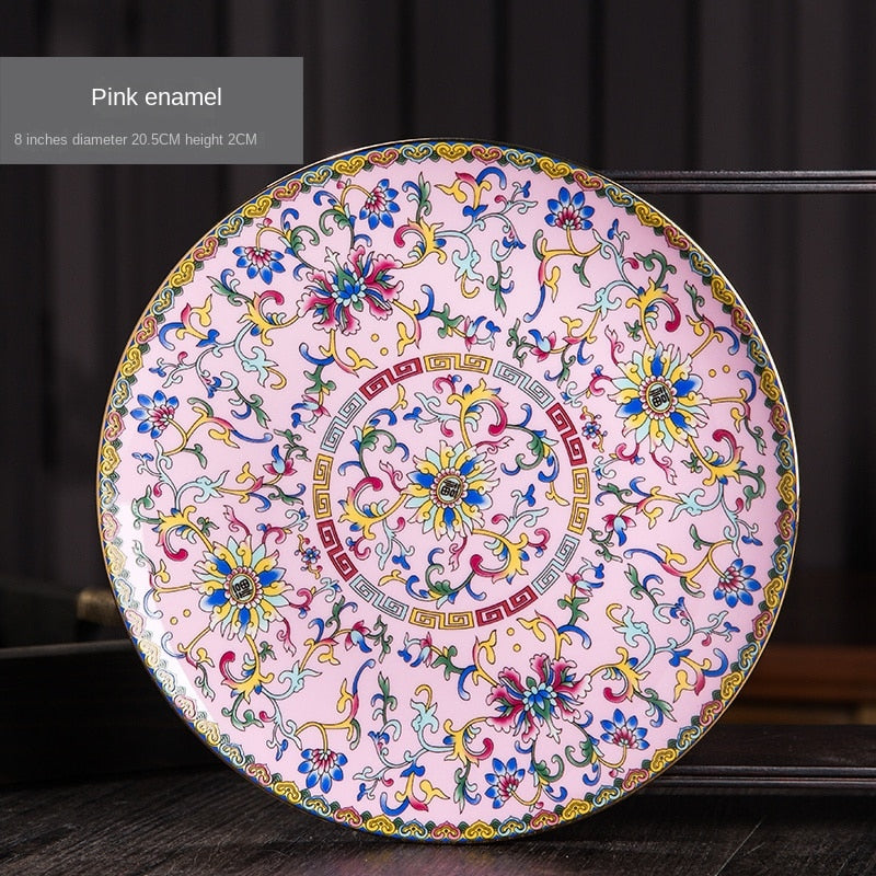 Manual Painting Golden Enamel 6-Inch Bone Dish Tableware