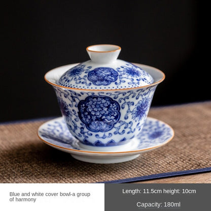 Retro Blue and White Porcelain  Gaiwan