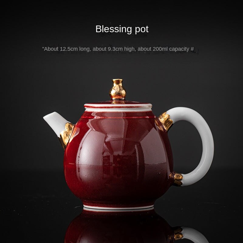 Lang Hongfu Gas Pot Porcelain Small Hand-Held Single Teapot