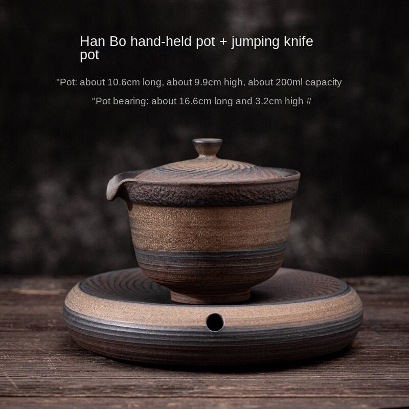 Japanese Retro Stoneware Gilding Han Gaiwan