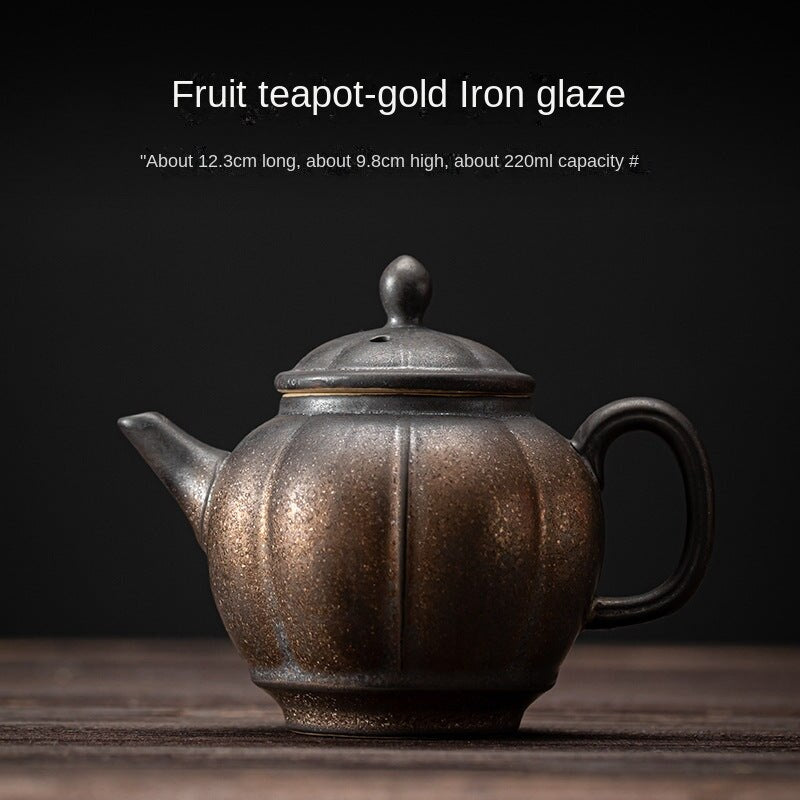 Japanese Style Gilding Iron Glaze Fruit Teapot