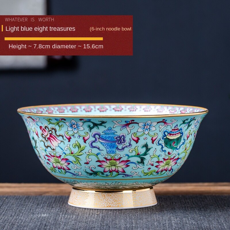 Gold Painted Enamel Color Noble Bone China Bowl