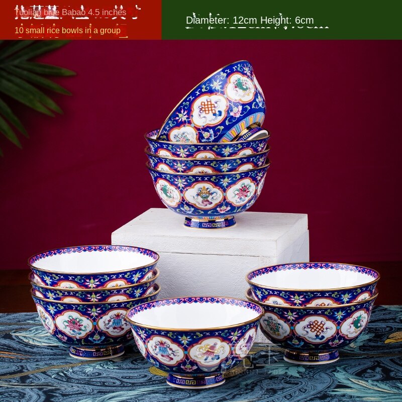 4.5 inches Enamel Color Noble Bone China Gift Bowl