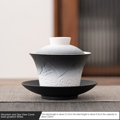 Mountain and Sea View Gradient Gaiwan