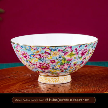 6 inches Gold Painting Enamel Color Noble Bone China Bowl