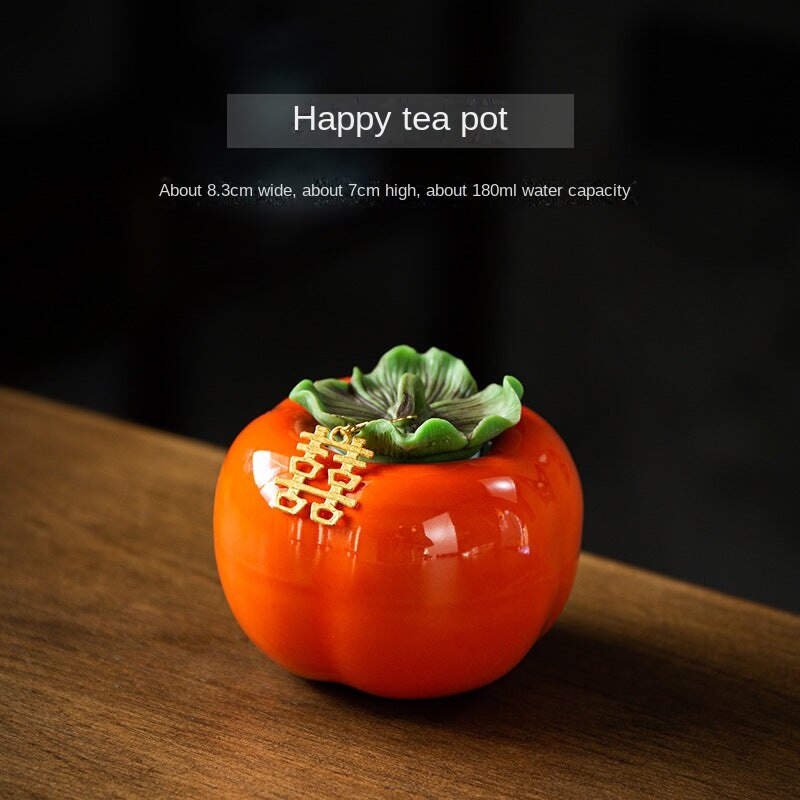 Persimmon Sealed Ceramic Tea Pot
