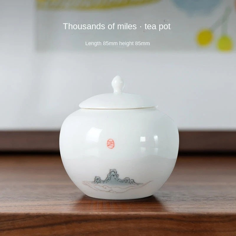 White Porcelain Sealed Moisture-Proof Storage Tea Jar
