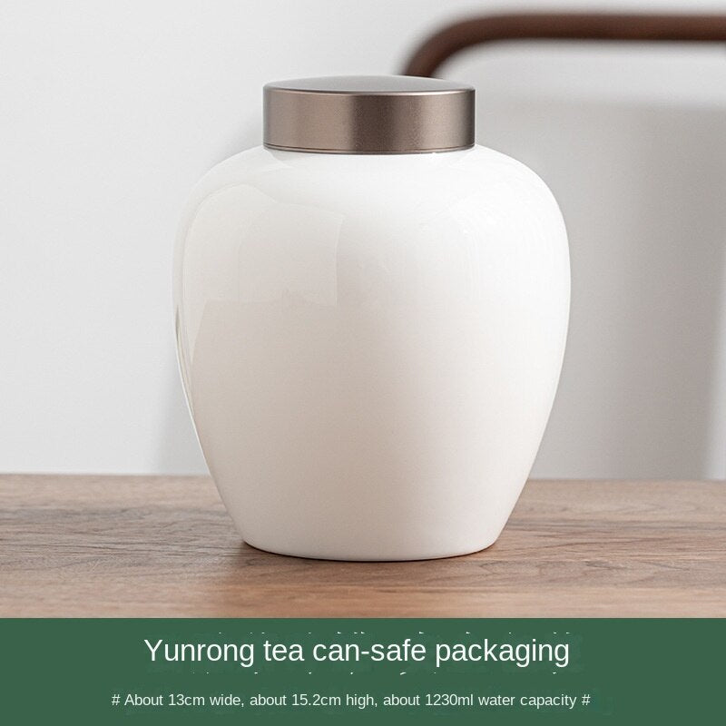 Tin Cover Tea Pot Dehua White Jade White Porcelain Tea Pot Sealed Ceramic Pot Large Tea Warehouse