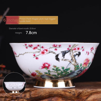 Courtly Antique-Style Gilded High-Footed Porcelain Bowl