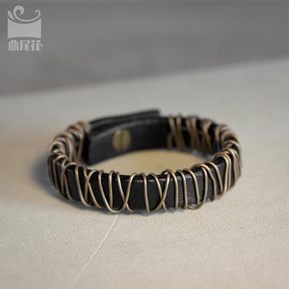 Retro Ebony Wood Copper Bracelet