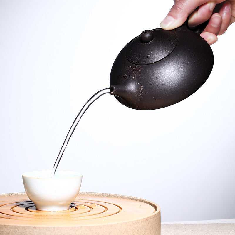 Yixing Old Purple Clay Stone Gourd Ladle Teapot