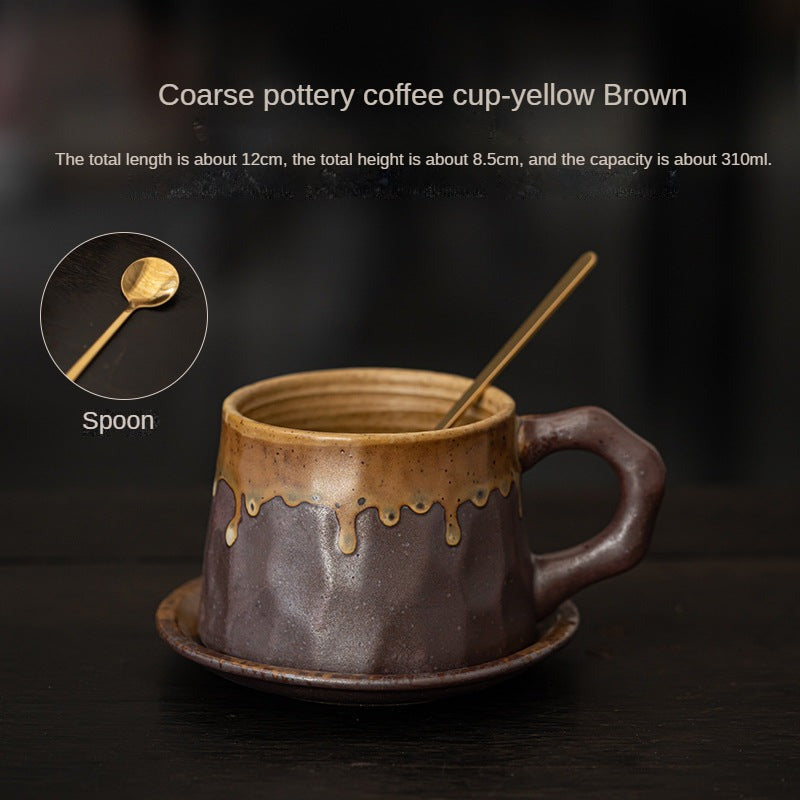 Handmade Japanese-Style Retro Stoneware Coffee Cup Set
