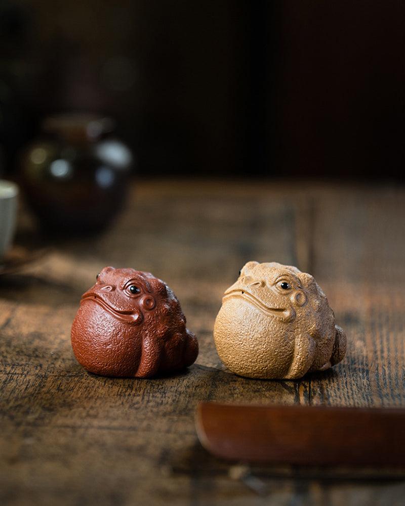 Handmade Wealth Toad Decorative Redware Tea Pet - gloriouscollection