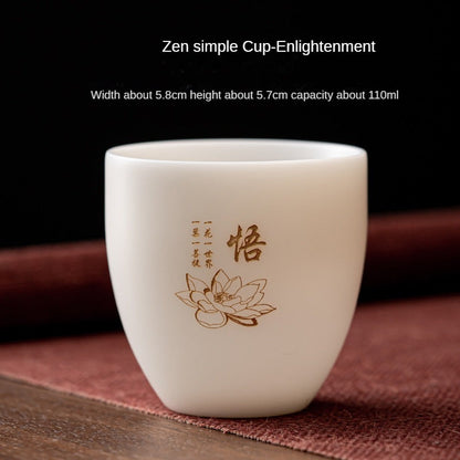 Zen White Jade Porcelain Tea Cup