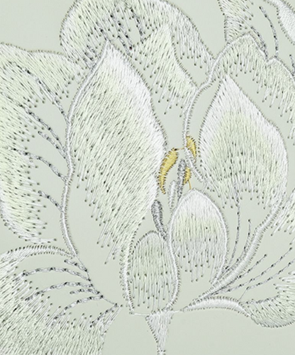 Elegant Snow Lotus Embroidered Genuine Leather Handbag