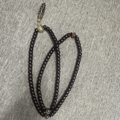 Natural Pear Wooden Buddha Beads Lucky Bracelet