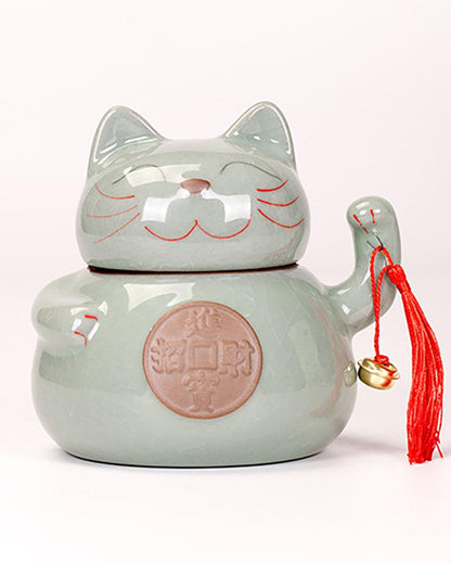 Lucky Cat Tea/Candies/Coffee Beans Ceramic Jar - gloriouscollection