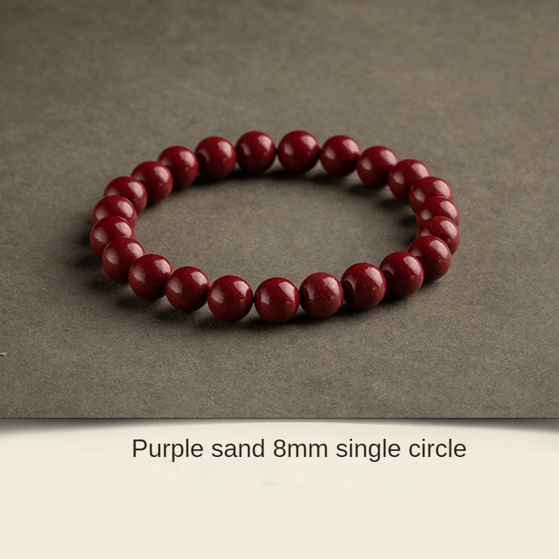 Natural Cinnabar Raw Ore Purple Gold Sand Bracelet