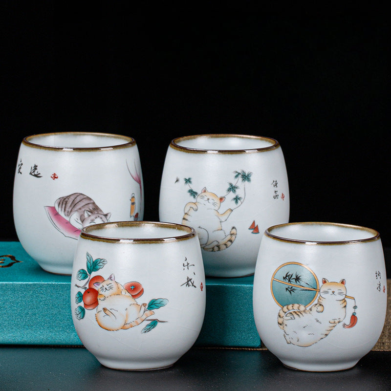 Gracked Glaze Porcelain Kung Fu Tea Set