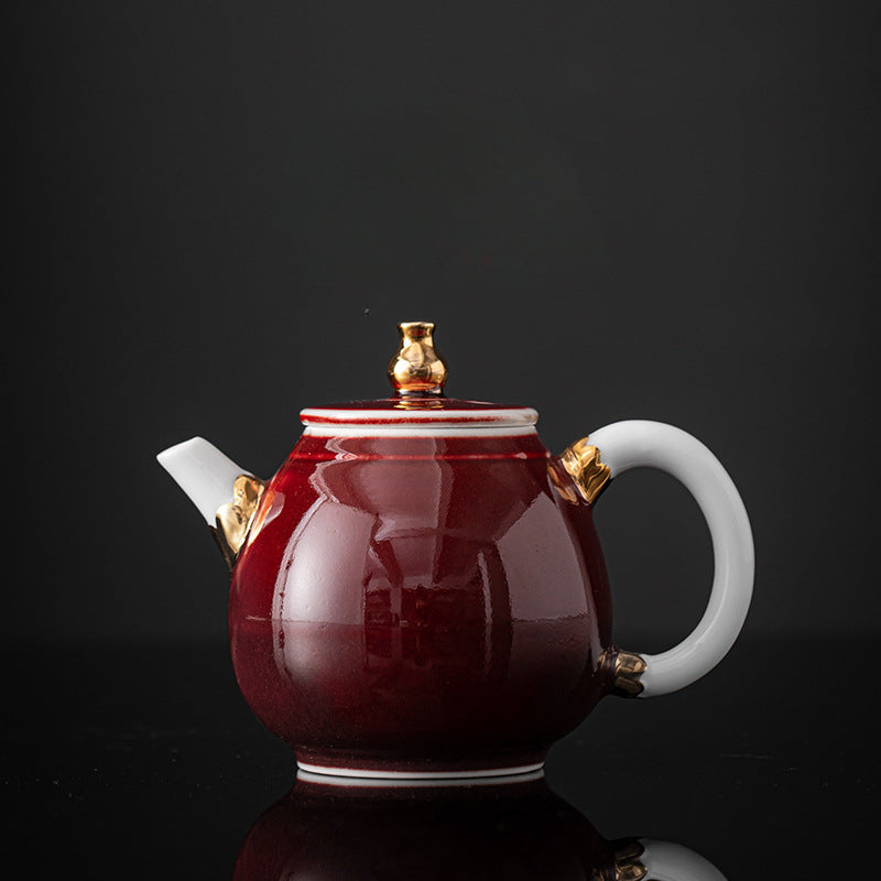 Lang Hongfu Gas Pot Porcelain Small Hand-Held Single Teapot