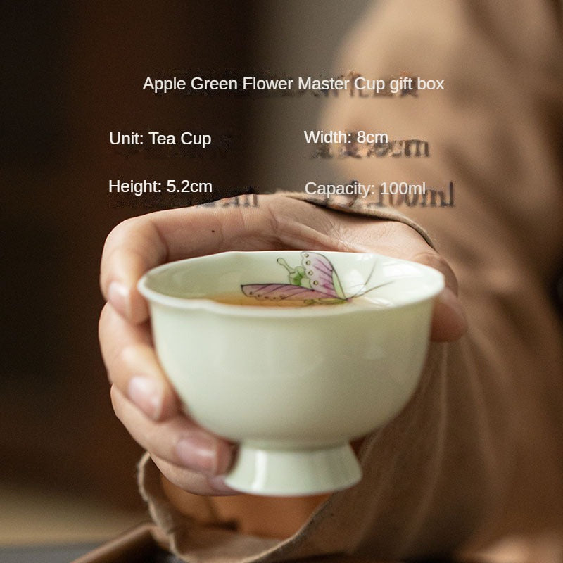 Dehua Handmade Flowers Type Tea Cup