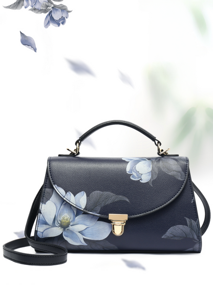 Elegant Gardenia Blossoms Leather Handbag