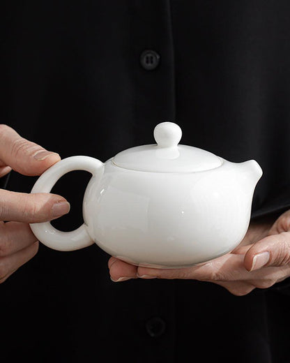 Handmade Mutton-Fat Jade Porcelain Teapot - gloriouscollection